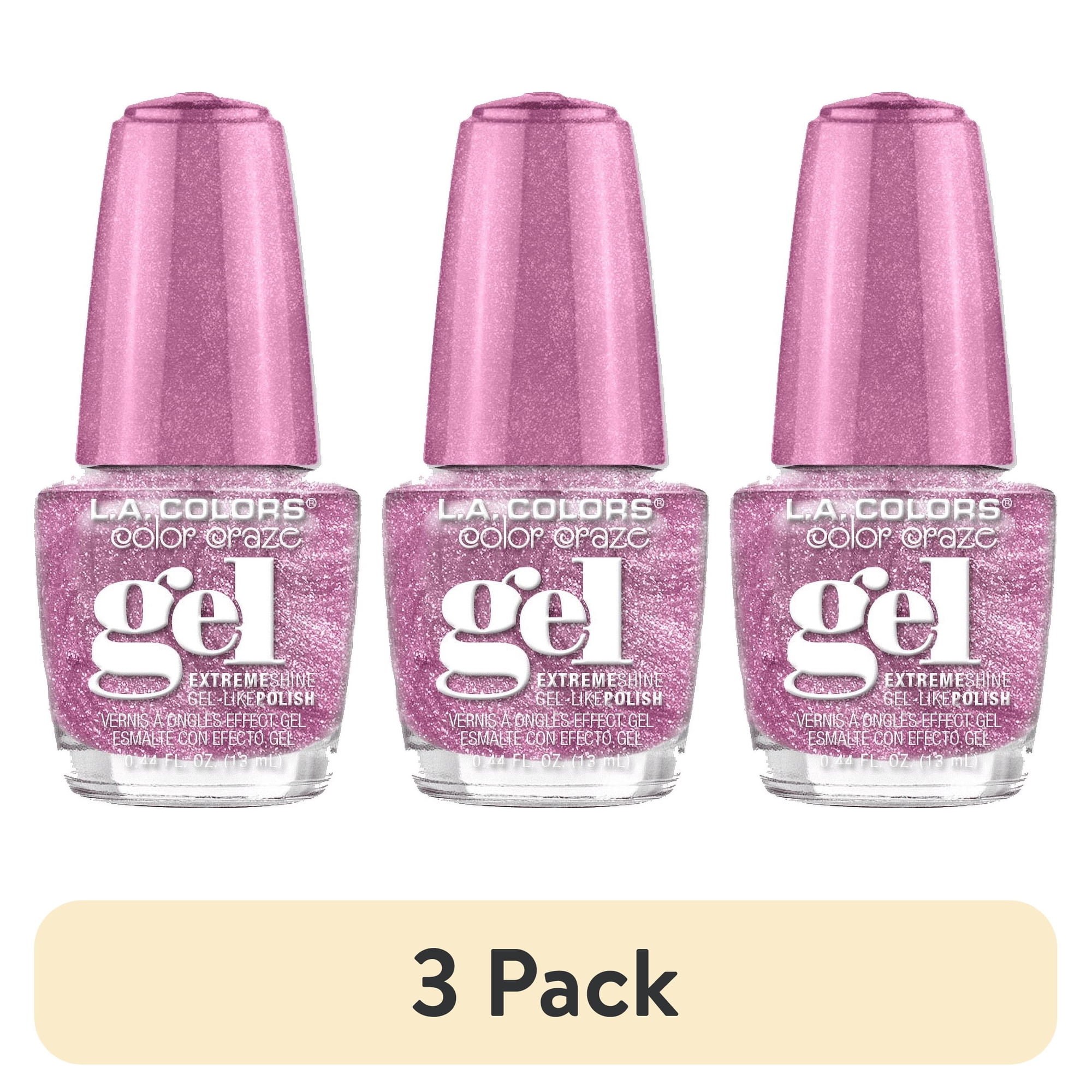 (3 pack) (3 pack) L.A. COLORS Gel Nail Polish Rosy Future 0.44 fl oz