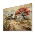 thumbnail image 2 of Designart "Farmstead horizon I" Landscapes Print on Natural Pine Wood, 2 of 5