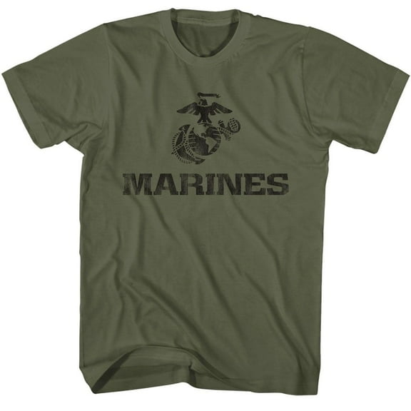 U.S. Marine Corps Marines Eagle and Globe Military Green Adult T-Shirt