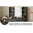 thumbnail image 6 of Vanity Desk with Led Lighted Mirror, Makeup Vanity with 10 LED Lights & 5 Metal Sliding Drawers, 3 Color Brightness Adjustable, Vanity Table with 6 Open Shelves, Dressing Table for Women Girls, 6 of 9