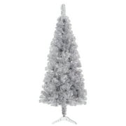 Fawyn Folding Artificial Christmas Tree for Home Seasonal Decoration, 7.2 ft Tinsel Christmas Tree with 450 Branch Tips for Xmas Party Indoor Outdoor (Silver)