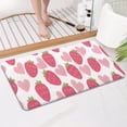 thumbnail image 4 of Strawberry Plants Fruit Heart White Pattern Bathroom Rugs Mat,Non Slip Microfiber Bathroom Rug,Rubber Backing,Soft Bathroom Mats for Bathroom Floor,Tub and Shower,17x30in(43x75cm), 4 of 5