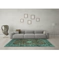 thumbnail image 3 of Ahgly Company Indoor Square Persian Turquoise Blue Traditional Area Rugs, 3' Square, 3 of 4