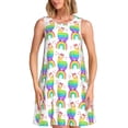 thumbnail image 1 of Fotbe Rainbow Llama Vestido de Verano sin Mangas para Mujer – Vestido Midi Línea A, Estilo Camiseta Floral, Vestido Playero Casual y Fluido, 1 of 7