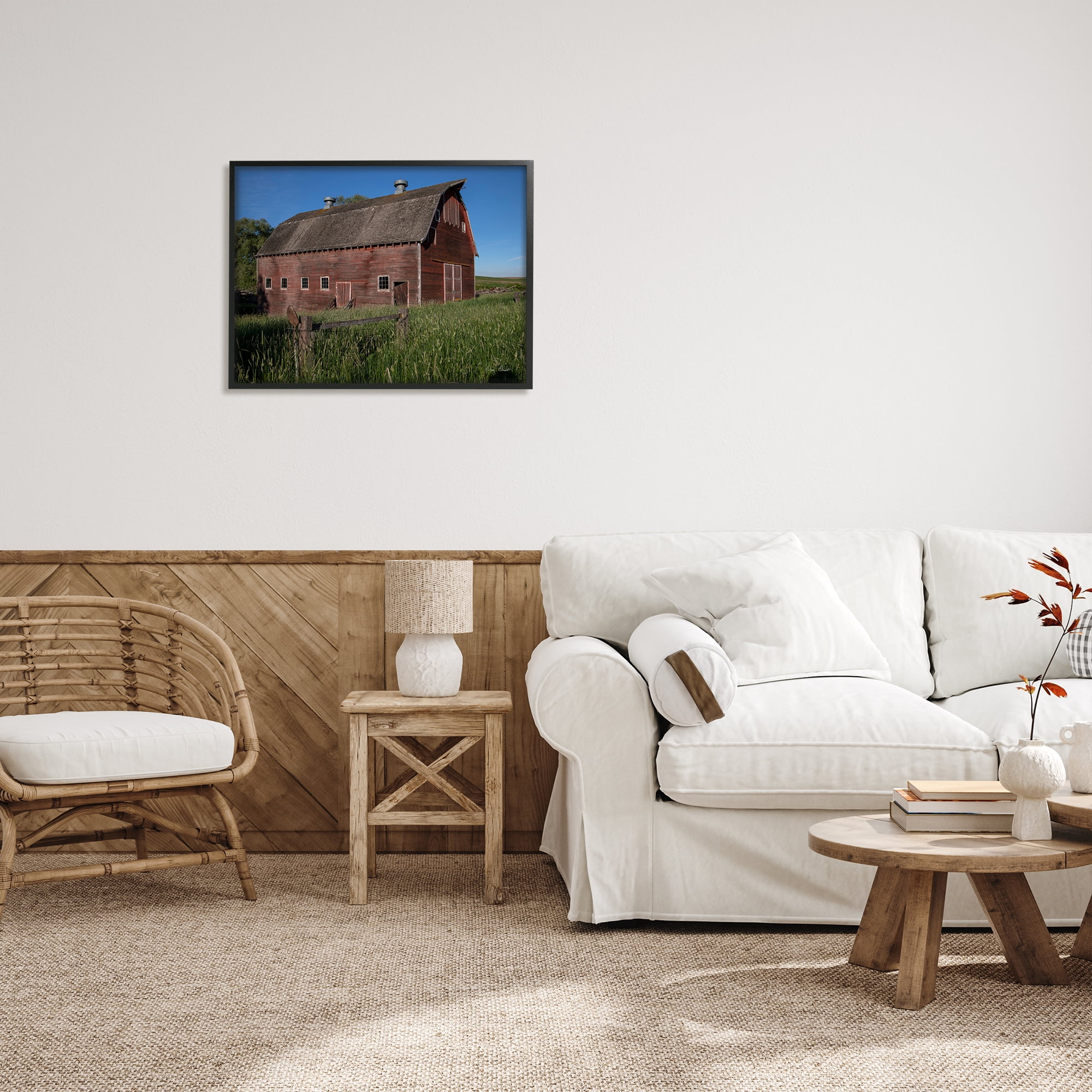 Stupell Industries Rural Barn Photography Nature Photography Black Framed Art Print Wall Art, 30 x 24