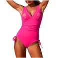 thumbnail image 1 of RXMEKW Solid Color Backless Bikini Set with Mesh for Women, Removable Padded Bra, High-Cut Style, Nylon Spandex, 1 of 5