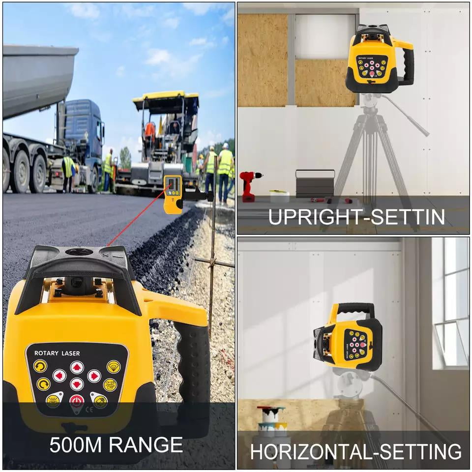 SHENGJINSH 360 Laser Level Machine Rotary Green Cross Line Laser Leveler Self-Leveling 500m Scanning Measurement Tools