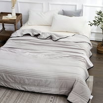 AZXY Summer Quilt,Cooling Comforter Queen,Soft Breathable Cotton Lightweight Quilt,Solid Cooling Blankets for Beds,180x200cm,Gray