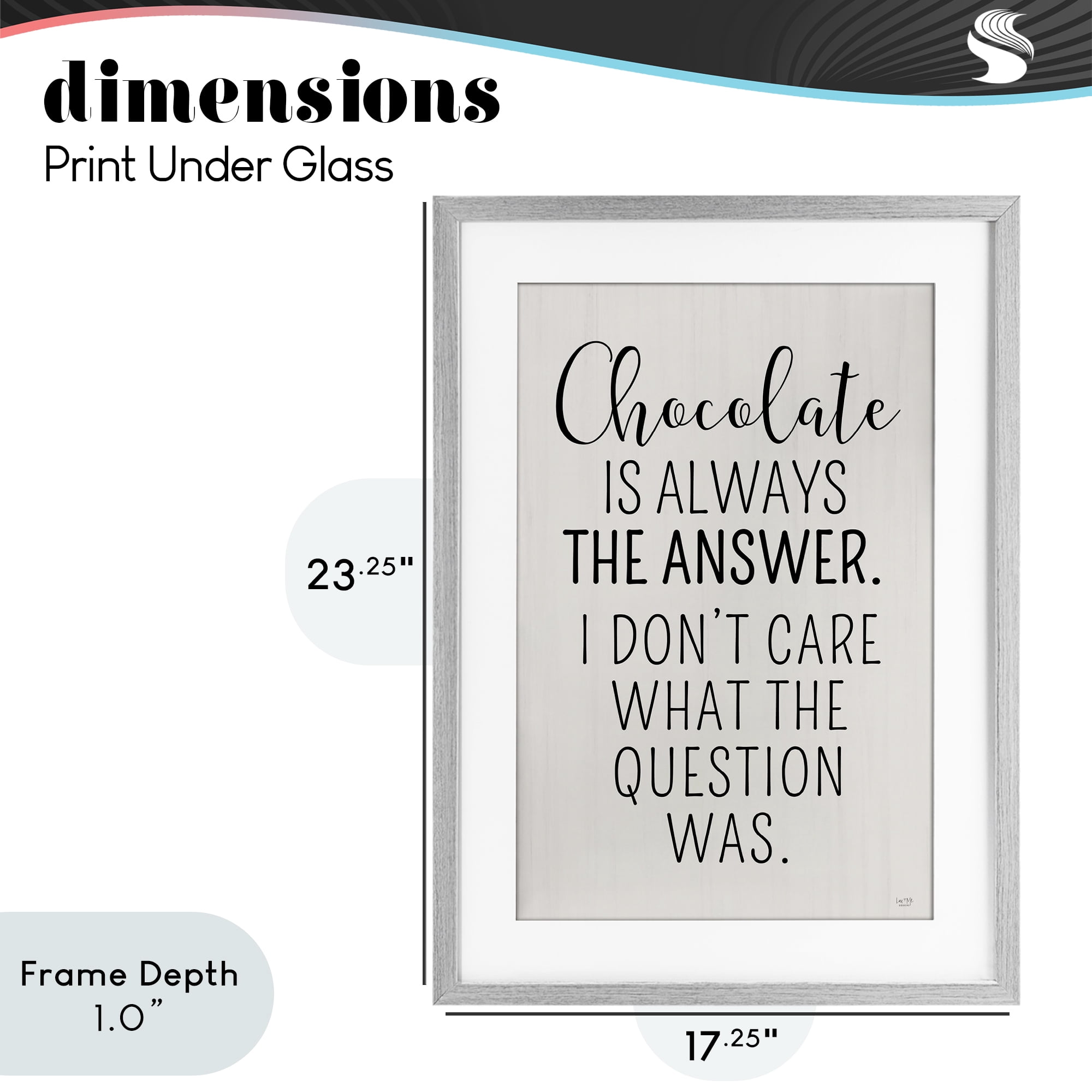 Stupell Industries Chocolate Is Always The Answer Gray Framed Print Under Glass, design by Lux + Me Designs