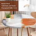 thumbnail image 5 of Ombre Orange White Gray Oil Painting Round Fitted Table Cover Abstract Art Waterproof Table Cloth with Elastic Edge Wipeable Tablecloth for Picnic Camping Party Fits 45"-54" Diameter, 5 of 8