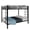 Black, variant on Leumius Full over Full Metal Bunk Bed Frame with Safety Rails & Ladders, Heavy-Duty Quiet Design for Teens and Adults,White