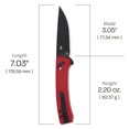 thumbnail image 5 of CRKT Q Compact Everyday Carry Folding Knife with Crossbar Lock: 14C28N Steel Plain Edge Blade, Red Glass-Reinforced Nylon Handle, Pocket Clip, 7075R, 5 of 5