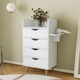 thumbnail image 4 of Dasun 4 -Layer Salon Storage Cabinet,Beauty Barber Salon Styling Station Organizer Equipment,Hair Stylist Station Set with 2 Hair Dryer Holders,4 Drawers and Raised Table Legs, White, 4 of 5