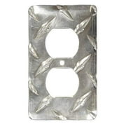 Diamond Plate Single Outlet Cover Plate