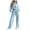 Sky Blue, variant on Leey-World Women'S Outfit Sets Women Fall Clothes Winter Solid Color Long Sleeve Pullover Crop Top and Wide Leg Pants Lounge Set Travel Outfits for Women