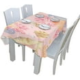 thumbnail image 5 of Coolnut Watercolor Sea Pattern On Pink Tablecloth Modern Table Cover for Home Decoration, Spill Proof Cloth Washable for Dinner Picnic, 54"x72", 5 of 6