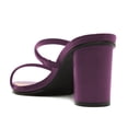 thumbnail image 4 of FSJ Women Simple Round Open Toe Sandals Two Strap Slide Mules Slip On Block Chunky Mid Heels Pumps Casual Daily Shoes Size 14 Purple, 4 of 4