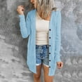 thumbnail image 3 of Hessimy Womens Oversized Cardigan Sweaters Open Front Chunky Knit Casual Long Lantern Sleeve Fall Sweater Coats(Sky Blue,XL), 3 of 5