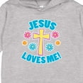 thumbnail image 3 of Inktastic Easter Jesus Loves Me with Cross and Flowers Toddler Hoodie, 3 of 4