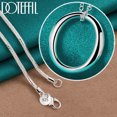 thumbnail image 2 of Aoxiang-collar con colgante redondo de círculo liso para mujer, cadena de plata de ley 925, 18-30 pulgadas, joyería de compromiso de boda, 2 of 2