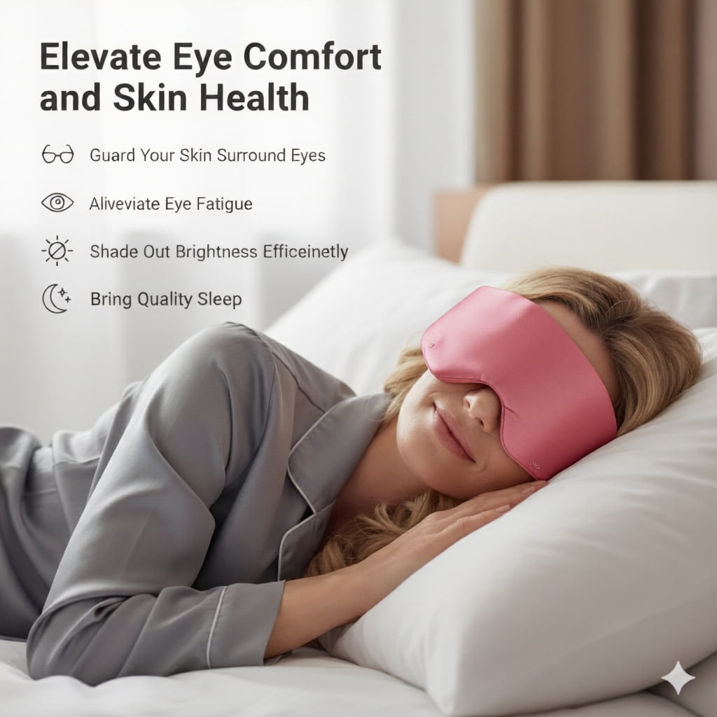 FACEMOON Silk Sleep Mask, Super Soft Eye Cover, Light Blackout