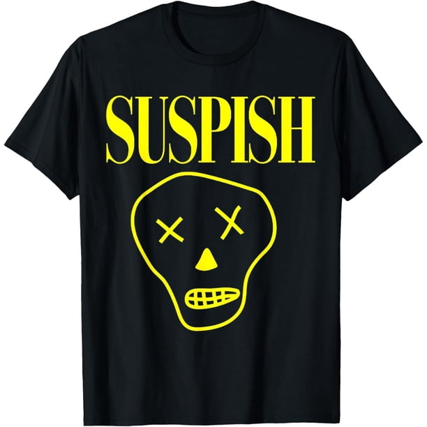 Suspish Skull Design Funny Cartoon Spooky True Crime Camiseta