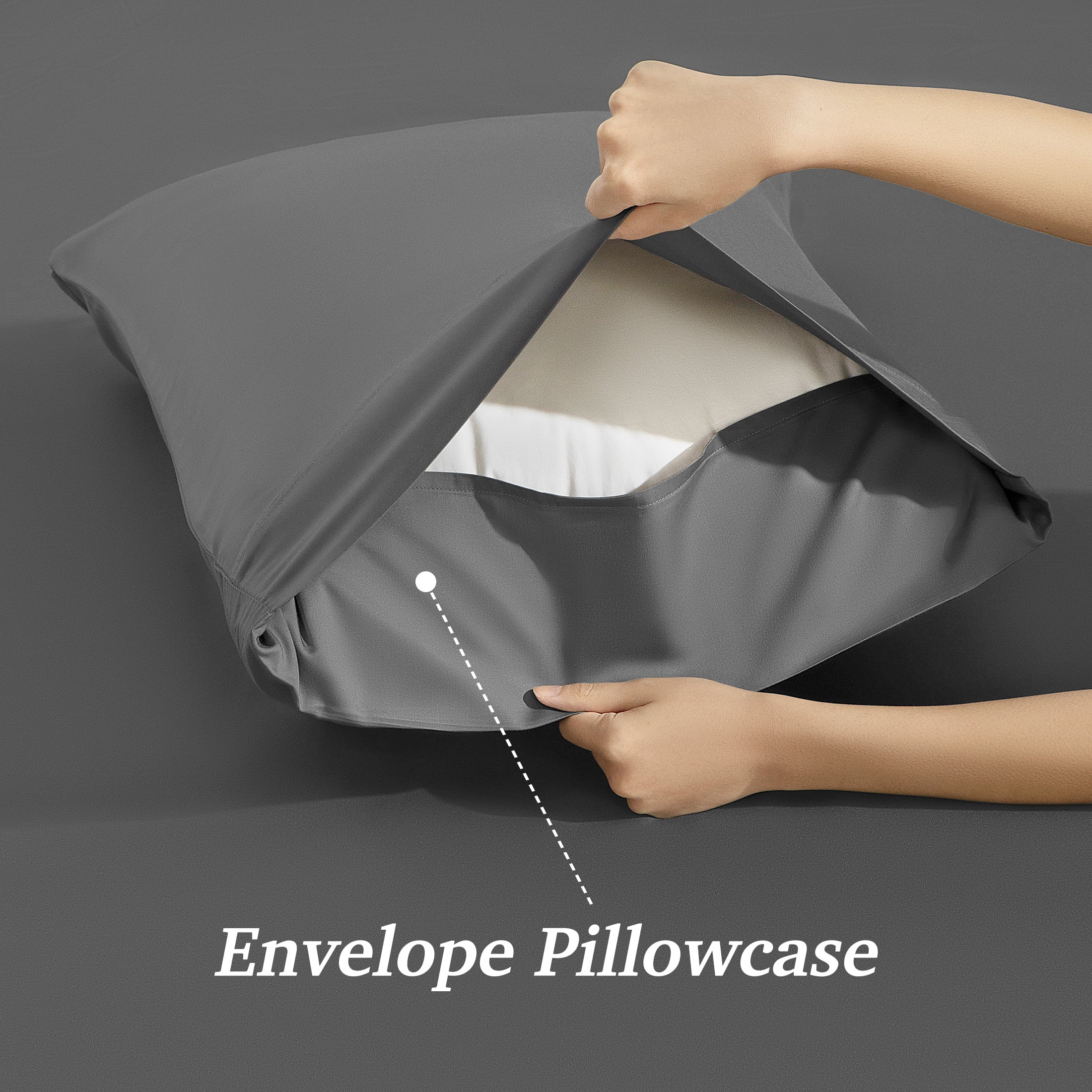 AiAngu Bamboo Full Sheet Set, Luxury Soft 4 Pieces Bed Sheets with 18" Deep Pocket, Dark Gray