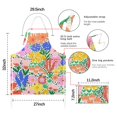 thumbnail image 7 of Pioneer Flower Floral Print Pattern Apron-Garden Aprons for Women with Pockets-Cotton Linen Waterproof Kitchen Cooking Gardening Aprons Adjustable for Kitchen,Cooking,BBQ and Salon 33x27 Inch, 7 of 7