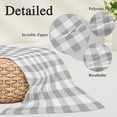 thumbnail image 3 of Grey Plaid Lumar Pillow Covers,Gradient Geometric Buffalo White Checkered Soft Breathable Throw Pillow Cases with Invisible Zipper,Decorative Pillowcase Pillows Protectors for Sofa Bed Chair 16"x24", 3 of 9