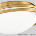 thumbnail image 3 of Modern Gold Flush Mount Ceiling Light 12'' Brass Ceiling Light White Glass Shade, 3 of 11