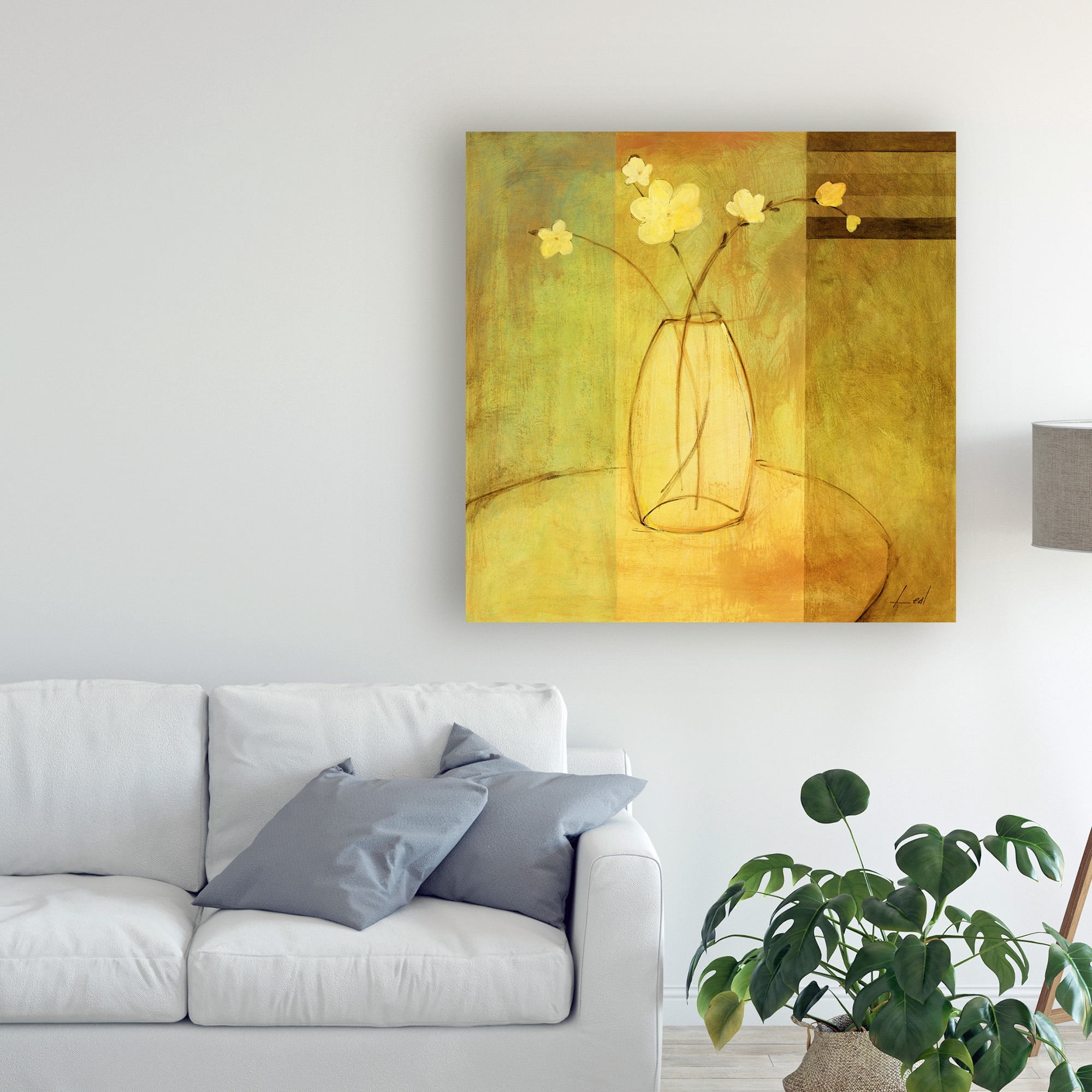 Trademark Fine Art 'Flowers In Glass Vase 1' Canvas Art by Pablo Esteban