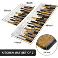 thumbnail image 2 of Marble Kitchen Rugs Sets of 2, Gold Black Non Slip Washable Kitchen Mats Cushioned Anti Fatigue, Comfort Floor Standing Mats for Kitchen Home Sink Office Laundry, 18'''' x 30''''+18'''' x 48'''', 2 of 6