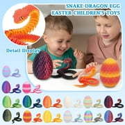Gift toys 3D Printed Articulated Snake And Egg Set, Movable Joints Flexible Handmade Craft With Detailed 3D Printing, Stress Relief Decorative Toy For S Kids Collectors Home Office