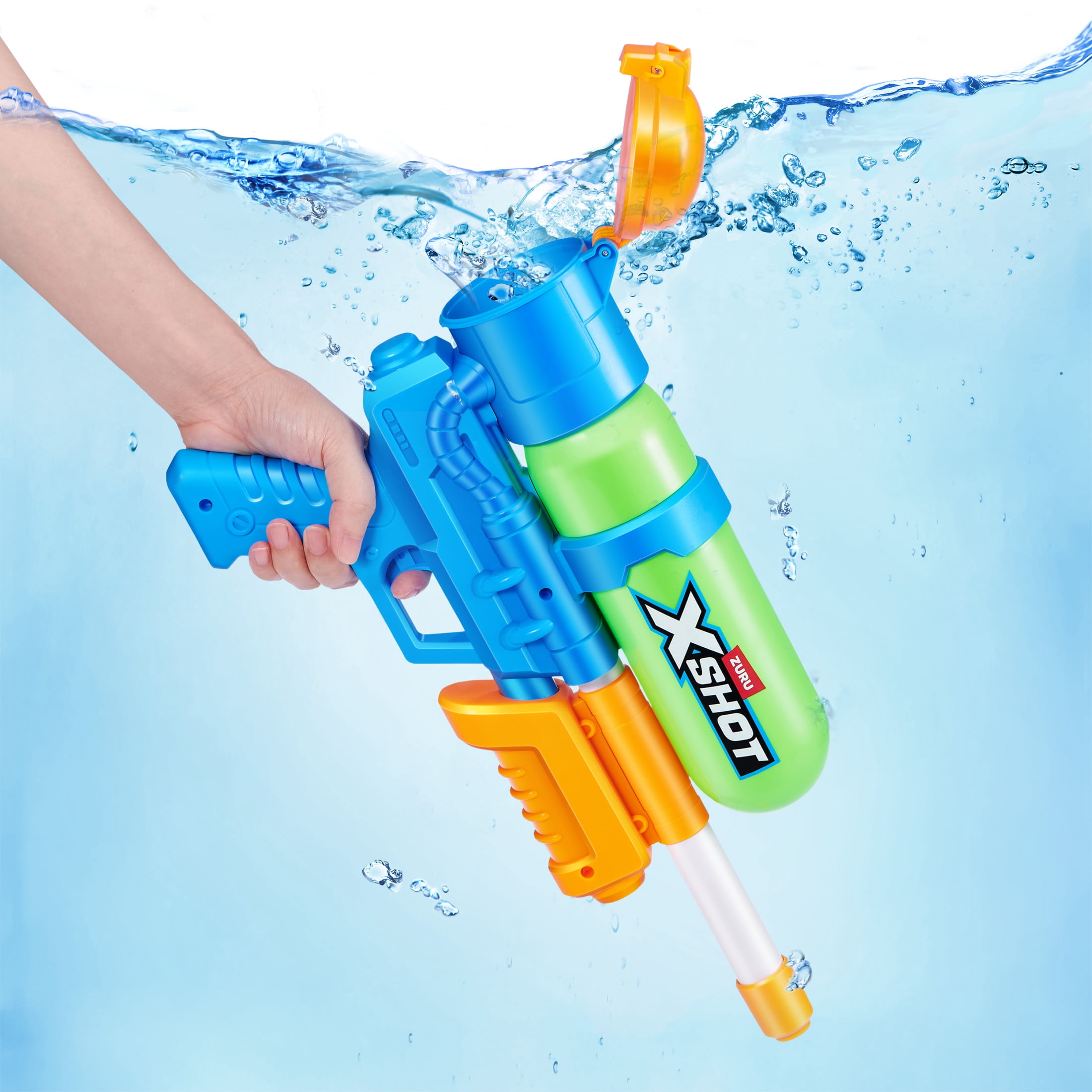 XSHOT Water Fast Fill (33ft & 500ml) 80s Super Splash Green Outdoor Water Blaster by ZURU Ages 6+