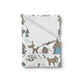 thumbnail image 2 of Bones Soft Flannel Fleece Throw Blanket, Cartoon Style Dog Related Elements Friendly Animals, Cozy Plush for Indoor and Outdoor Use, 70" x 90", Cocoa Sky Blue, by Ambesonne, 2 of 5