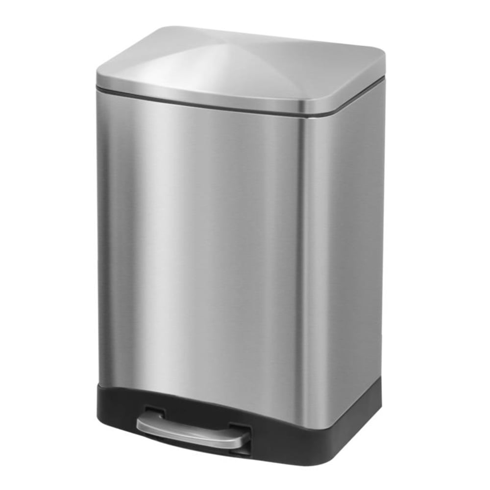 Innovaze 3.2 Gallon Rectangular Step Stainless Steel Bathroom and Office Trash Can