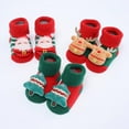 thumbnail image 6 of 3D Christmas Cartoon Cotton Baby Socks Unisex Infant Toddler Terry Socks With Non Skid Socks For 0-12M, 6 of 7