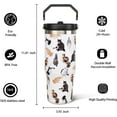thumbnail image 6 of 30oz Cat Tumbler with Handle and Straw, Stainless Steel Vacuum Insulated Flip Straw 30 oz Coffee Tumbler, Spill Proof Travel Mug, Cat Decor Gifts for Women, 6 of 6