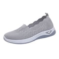 thumbnail image 5 of Women's Woven Orthopedic Breathable Shoes Comfortable Walking Sneakers with Arch Support Walking Slip on Tenis Shoes Gray Size 9.5, 5 of 5