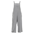 thumbnail image 4 of Lisingtool Womens Overalls Women's Sleeveless Overalls Jumpsuit Casual Solid Summer Wide Leg Pants Jumpsuit Romper with Button Pockets Casual Jumpsuits for Women Dressy Grey, 4 of 4