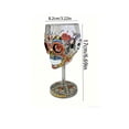 thumbnail image 3 of Halloween Skull Goblet Wine Glass, Artistic Gothic Floral Patterned Glassware, Home Bar Decor Spooky Holiday Gift, 3 of 6