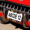 thumbnail image 5 of License Plate Frames Patchwork Abstract Geometric Design License Plate Cover Front Plates Frames Car Tag Frame 2 PCS Ethnic Floral Patchwork Plaid Design Stainless Aluminum License Plate Cover, 5 of 6