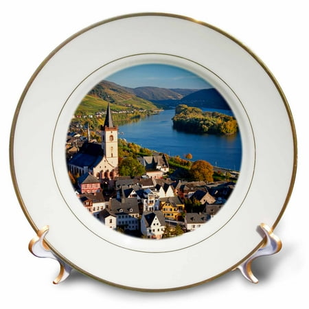 Germany Porcelain Mark - 3dRose Germany, Rheinland-Pfalz, Rhine valley, Lorch am Rhein - Porcelain Plate, 8-inch