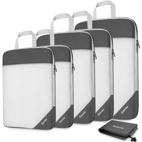 Cubos de compresión Gonex 1L+2M+2S con bolsa de lavandería gris