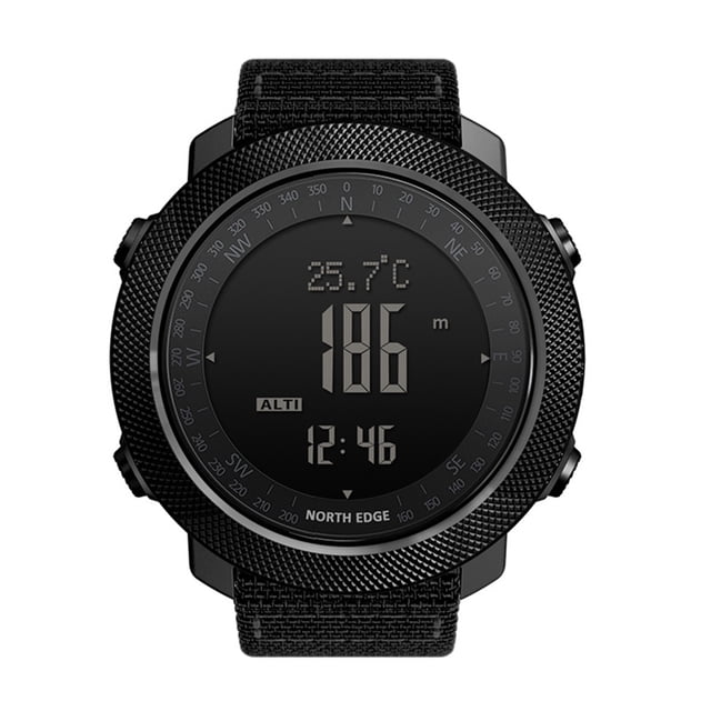 Reloj inteligente para deportes al aire libre, resistente al agua, brújula, termómetro, barómetro, reloj para escalar, nadar, negro Vogacara EL003499-02B