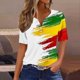 thumbnail image 4 of Blusas de Verano de las Mujeres Casual Gradiente Manga Corta V-Cuello Superior, Ligera Imitación de Tela de Estante para la Primavera Y el Verano Diario Y de Fiesta, 4 of 5