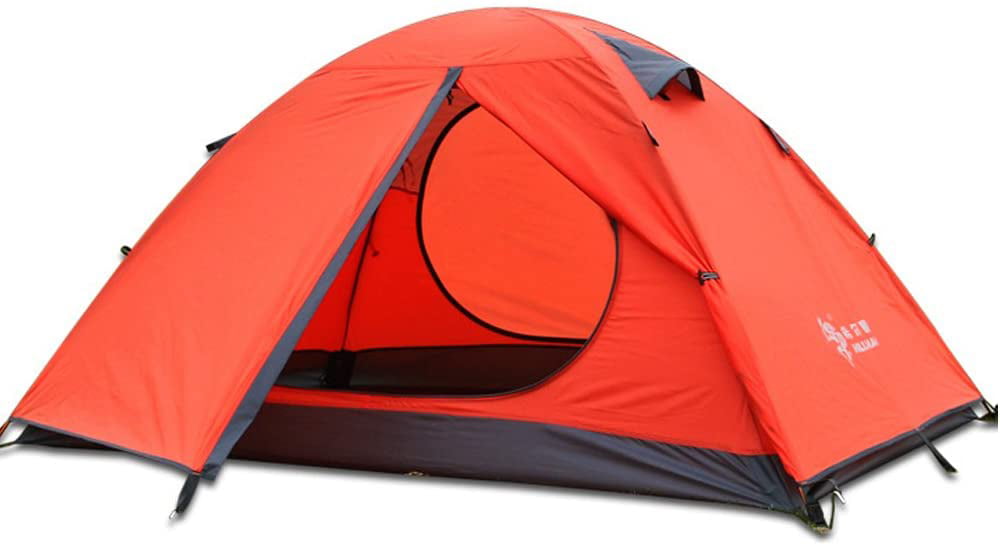 3 Person Lightweight Backpacking Tent Windproof Camping Tent Awning Family  Tent Two Doors Double Layer with Aluminum rods for Outdoor Camping Family 