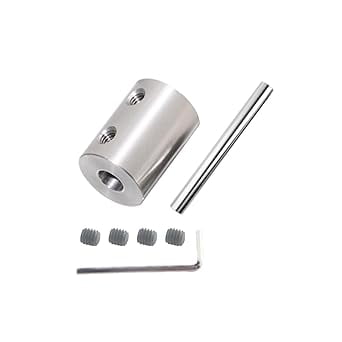 CHANCS Motor Shaft Rigid Sleeve Coupling 3mm to 3mm 100MM Long Steel Shaft Diameter 3mm Bore Rigid Coupling Set Screw for Shaft Motor Accessories