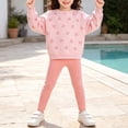 thumbnail image 5 of Toddler Girls 2 Piece Outfit Set Bow Print Sweatshirt and Leggings for 6-12 Months 12-24 Months 2t 3t 4t 5t 6t 7t 8t 9t Children 3 Years, 5 of 9