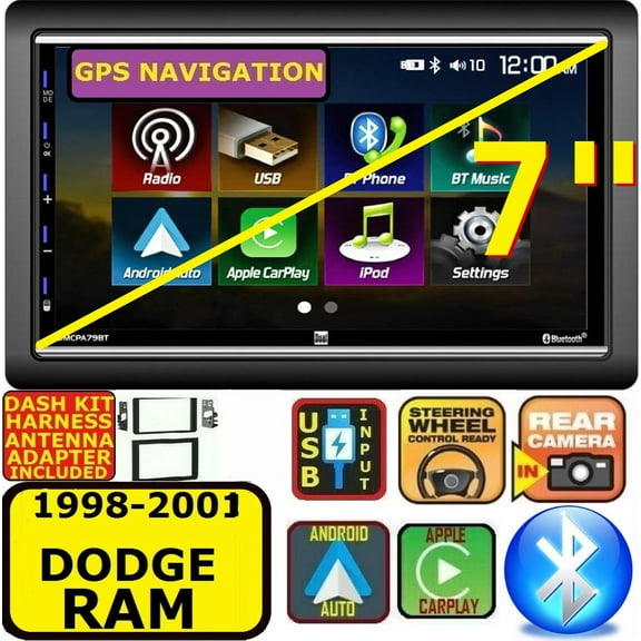 98 99 00 01 DODGE RAM GPS Navigation APPLE CARPLAY BLUETOOTH CAR STEREO RADIO